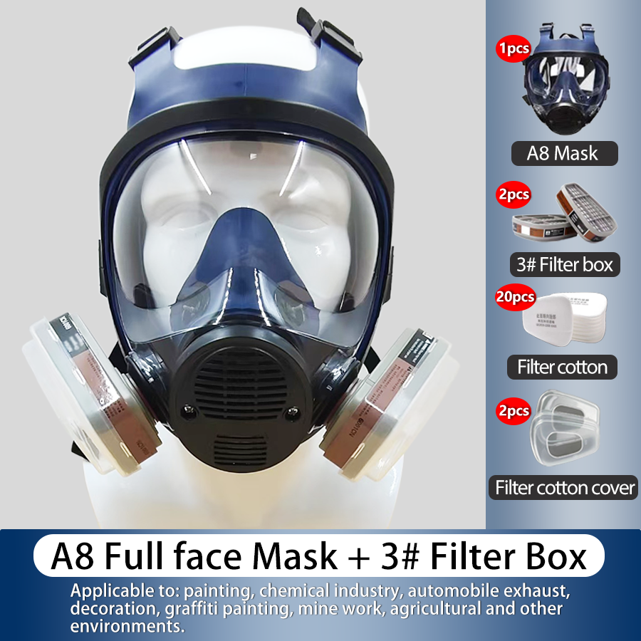 A8 gas mask with filter, full  - Dust Mask Construction reseña y precio