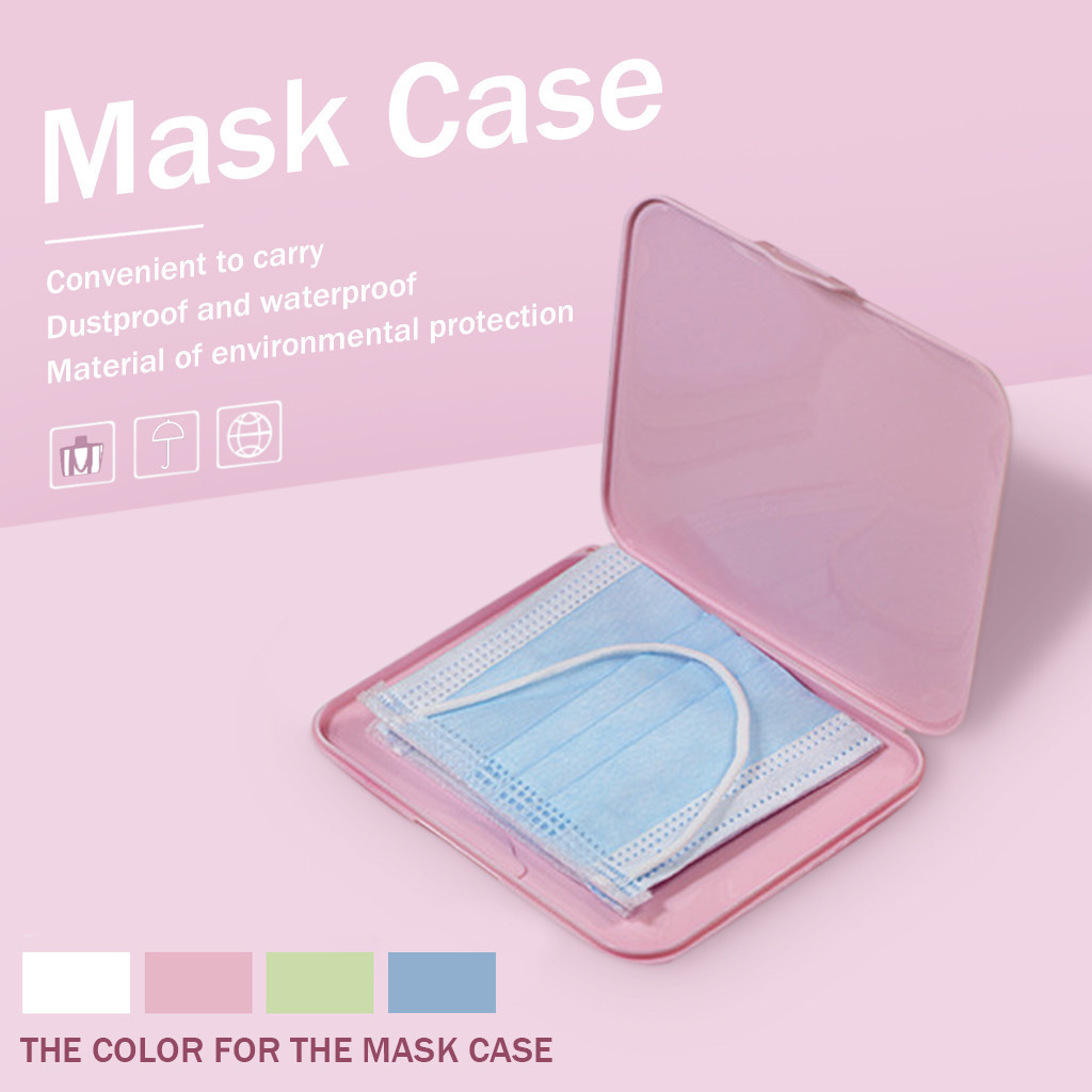 Pink Mask Cover Green Box Mask - Face Mask Storage Box reseña y precio