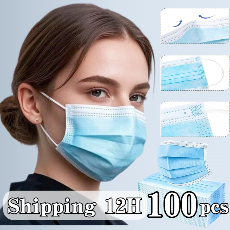 100pcs blue disposable protect - Disposable Mask Blue reseña y precio