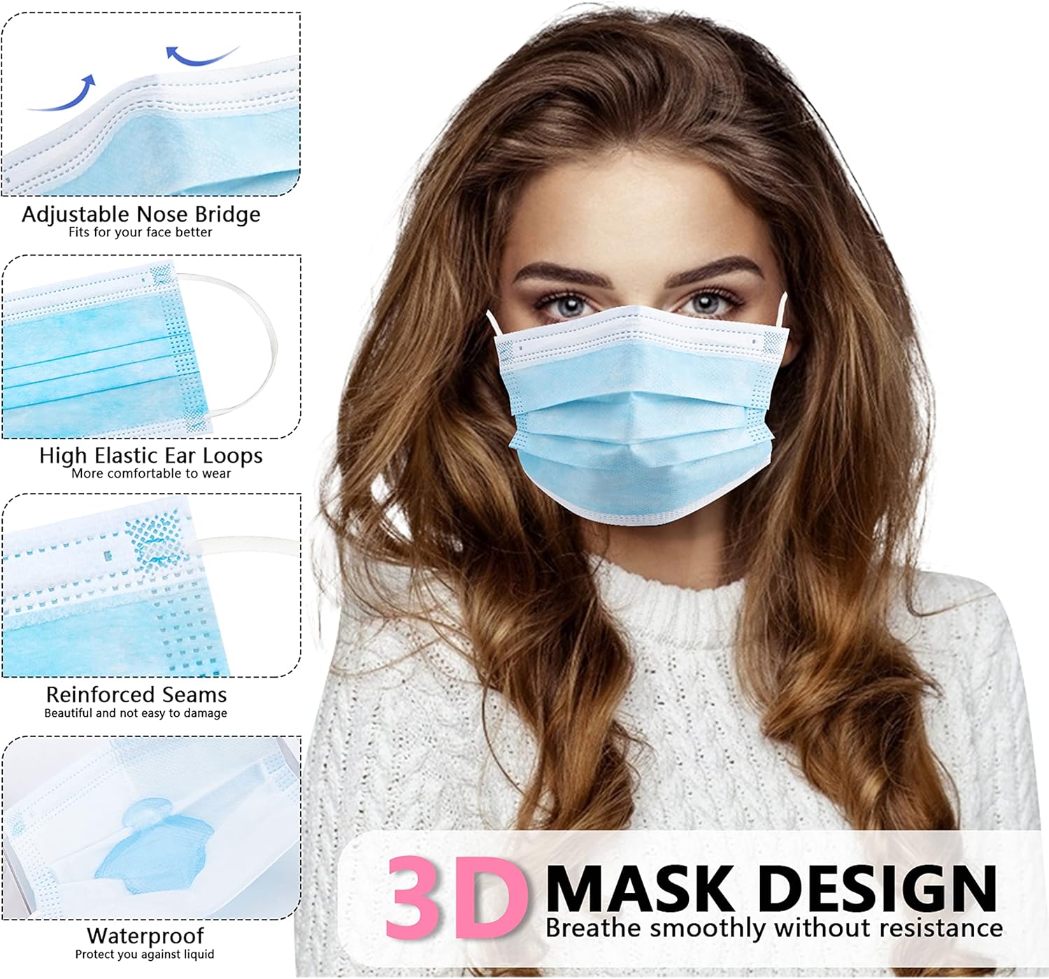 100pcs blue disposable protect - Disposable Mask Blue reseña y precio
