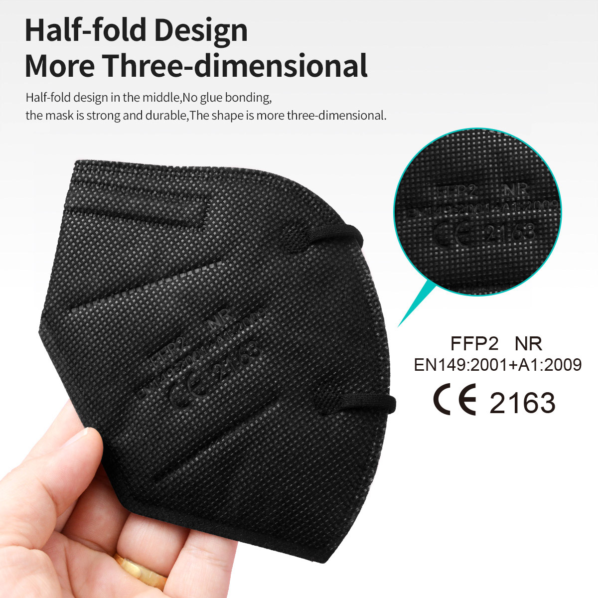5Layer FFP2 Masks CE Approve K - Black Face Mask Pack reseña y precio