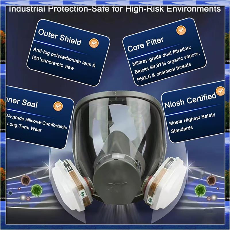 LJL Reusable Full Face Respira - Dust Mask Construction reseña y precio