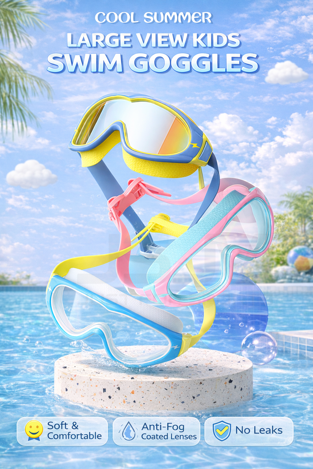 JSJM Kids Swimming Goggles Big - Anti Pollution Mask reseña y precio