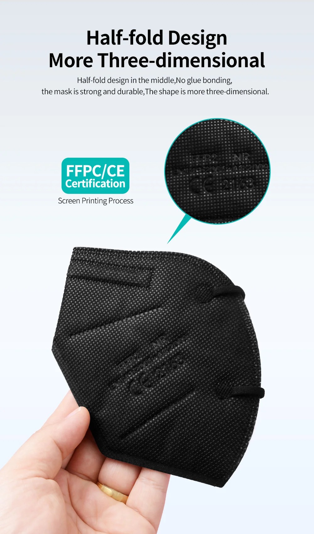 5Layer FFP2 Masks CE Approve K - Black Face Mask Pack reseña y precio