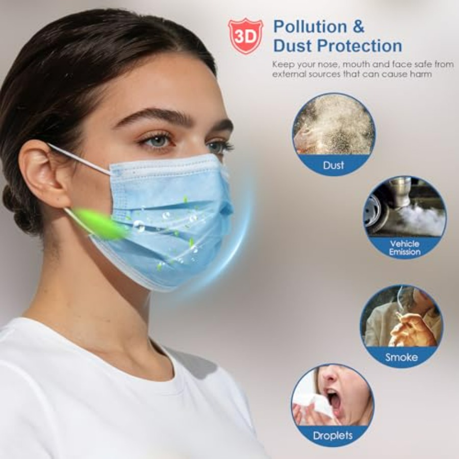 Blue Disposable Face Masks 100 - Disposable Mask Blue reseña y precio