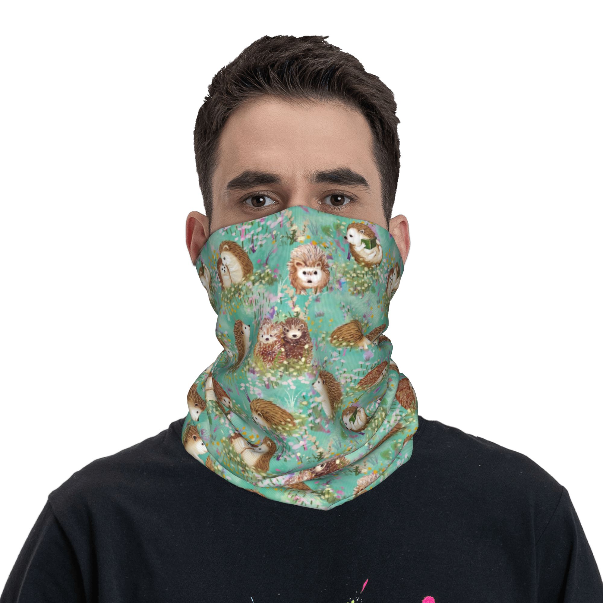 Autumn Hedgehog Spring Floral  - Neck Gaiter Face Cover reseña y precio