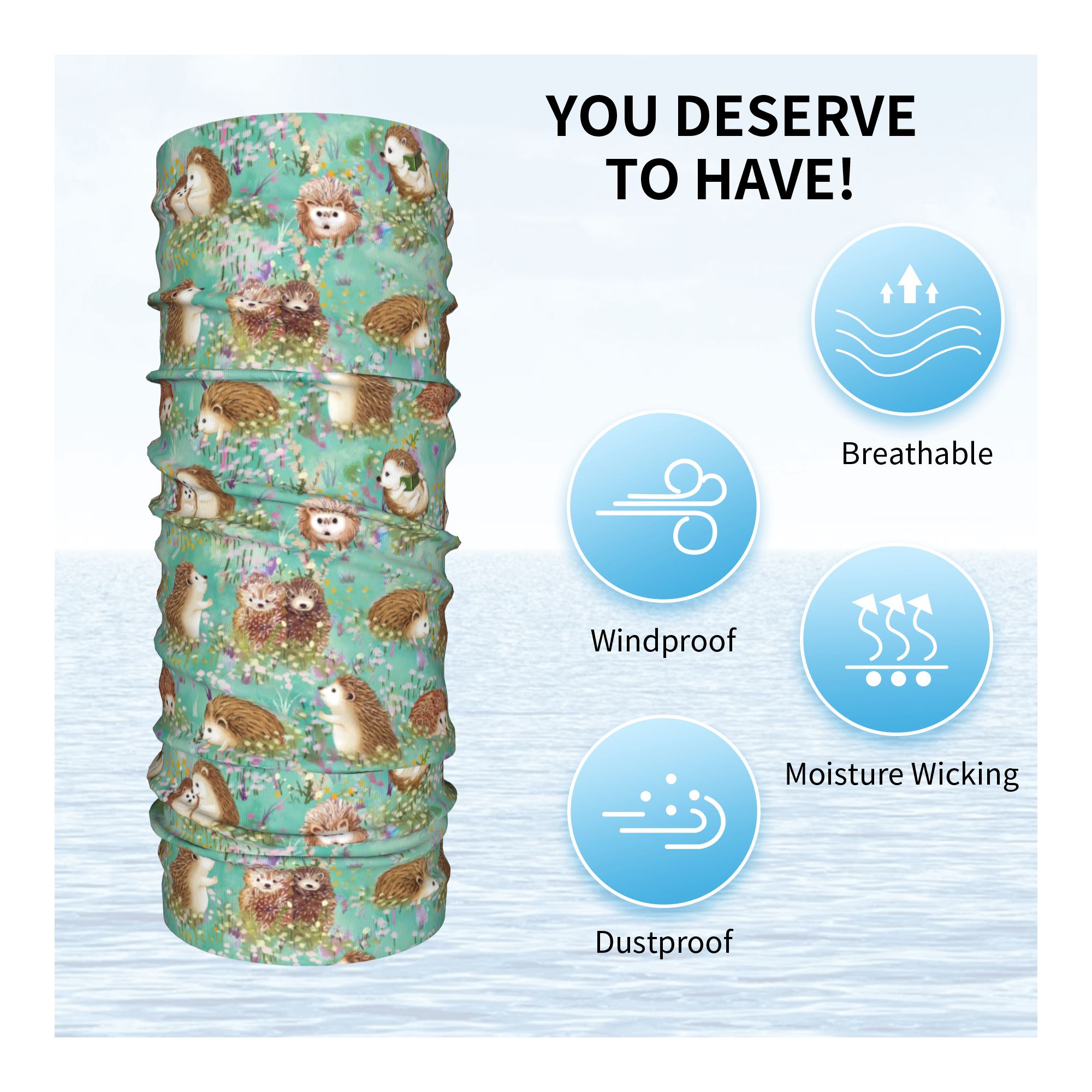 Autumn Hedgehog Spring Floral  - Neck Gaiter Face Cover reseña y precio