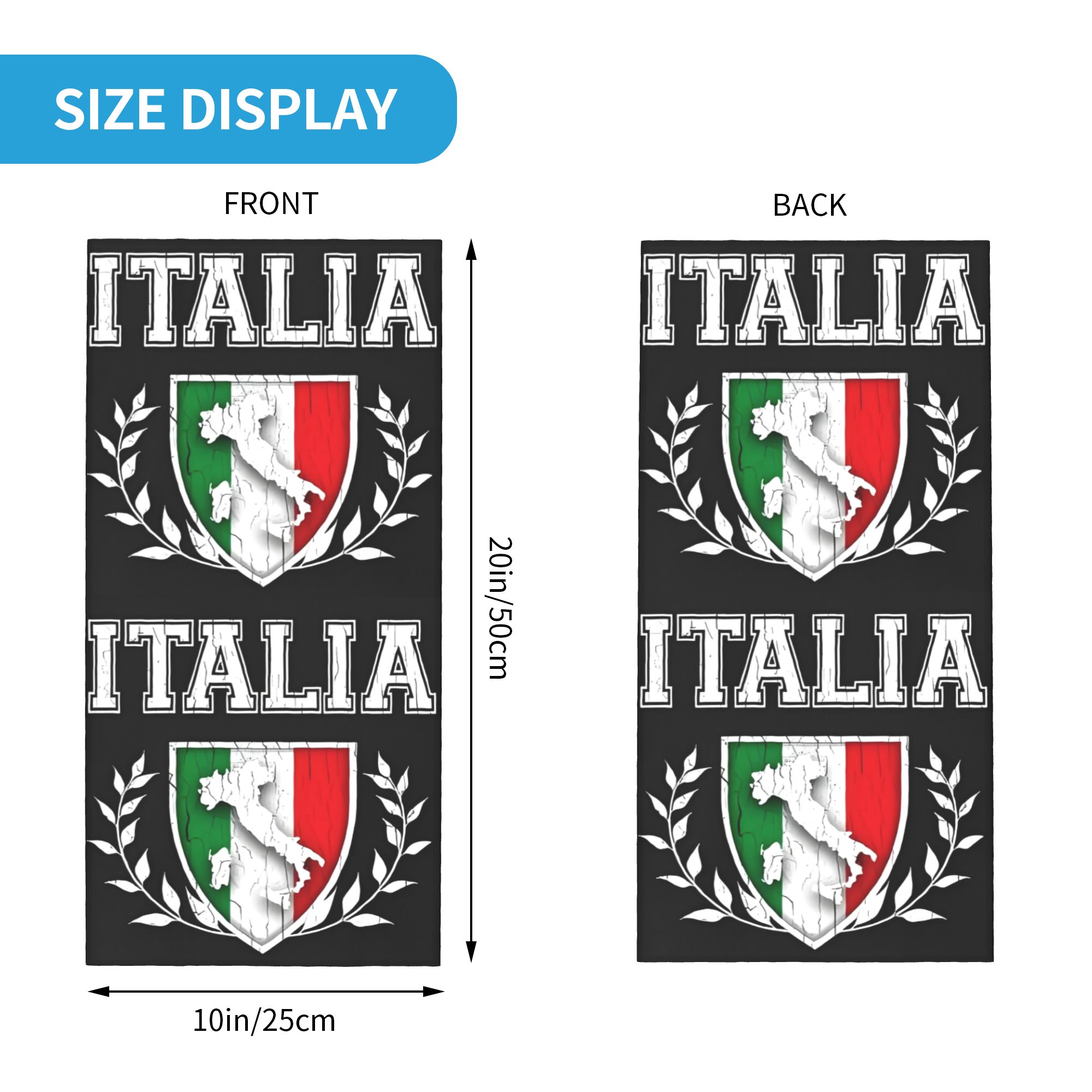 Custom Italy Flag Bandana Neck - Neck Gaiter Face Cover reseña y precio