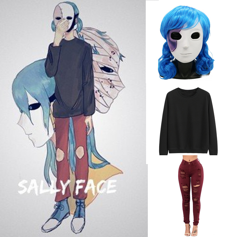 Hot  Anime Game Sally Face Cos - Black Face Mask Pack reseña y precio