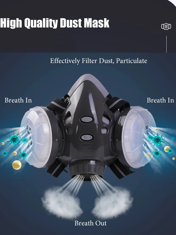 Half Face Dust Mask Safety Gog - Kn95 Respirator Mask reseña y precio