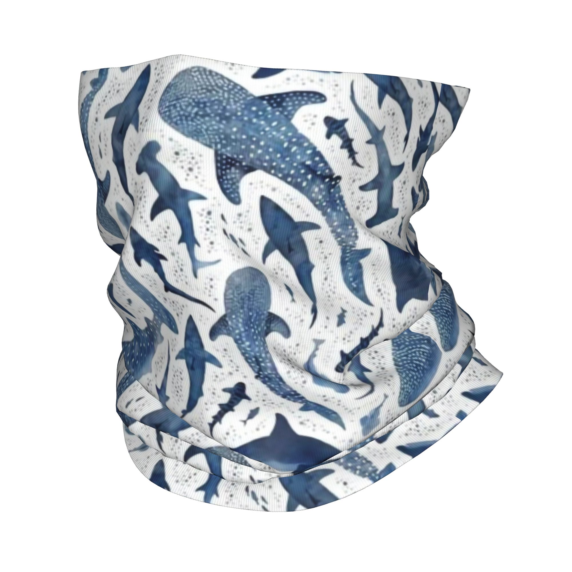 Custom Blue Watercolour Shark  - Neck Gaiter Face Cover reseña y precio