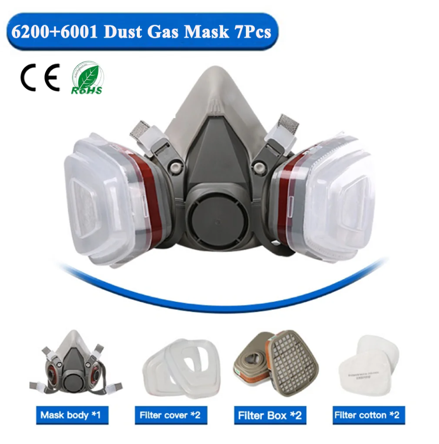 6200 Respirator Dust Gas Mask  - Face Mask Storage Box reseña y precio