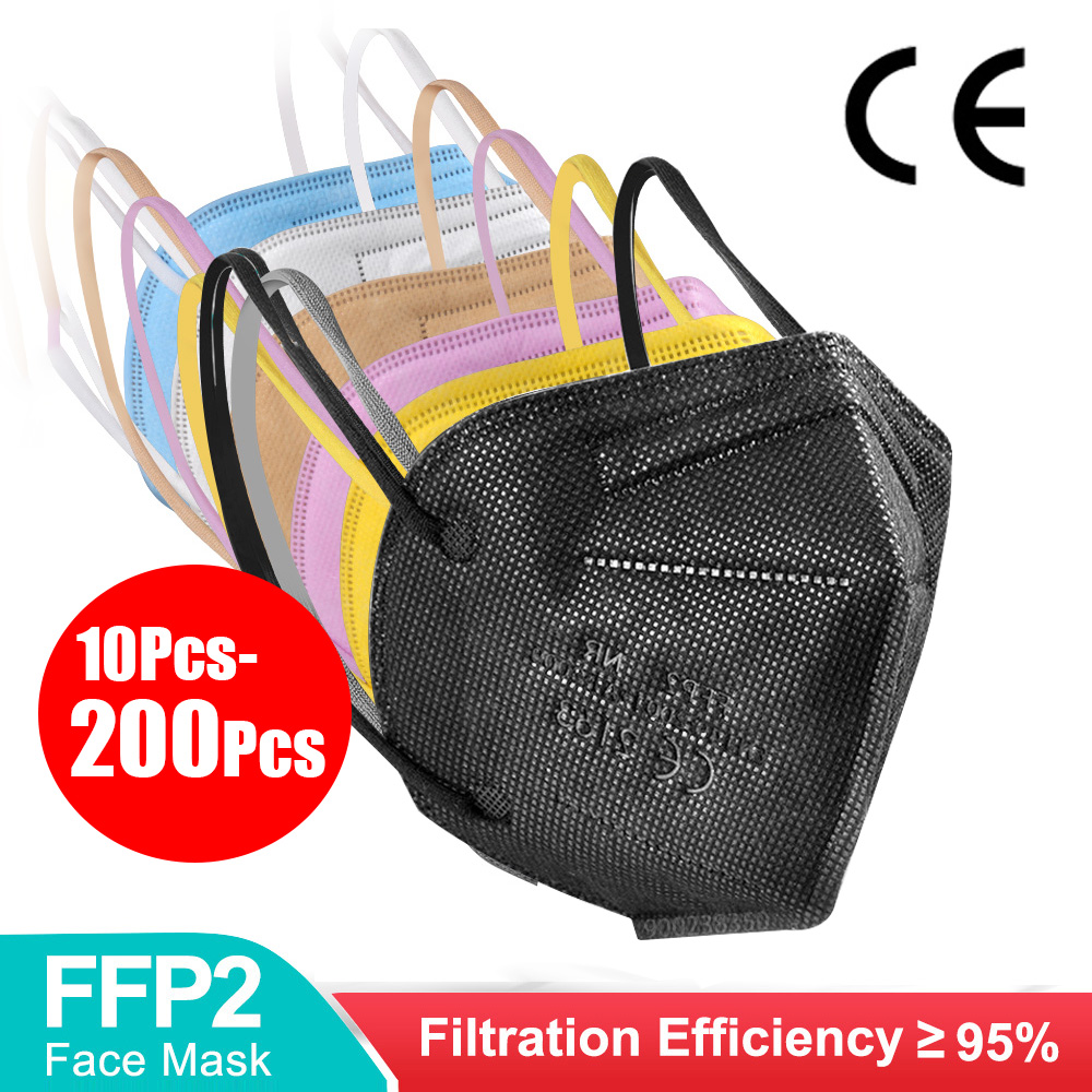 10-200pcs ffp2mask Black kn95  - Kn95 Respirator Mask reseña y precio