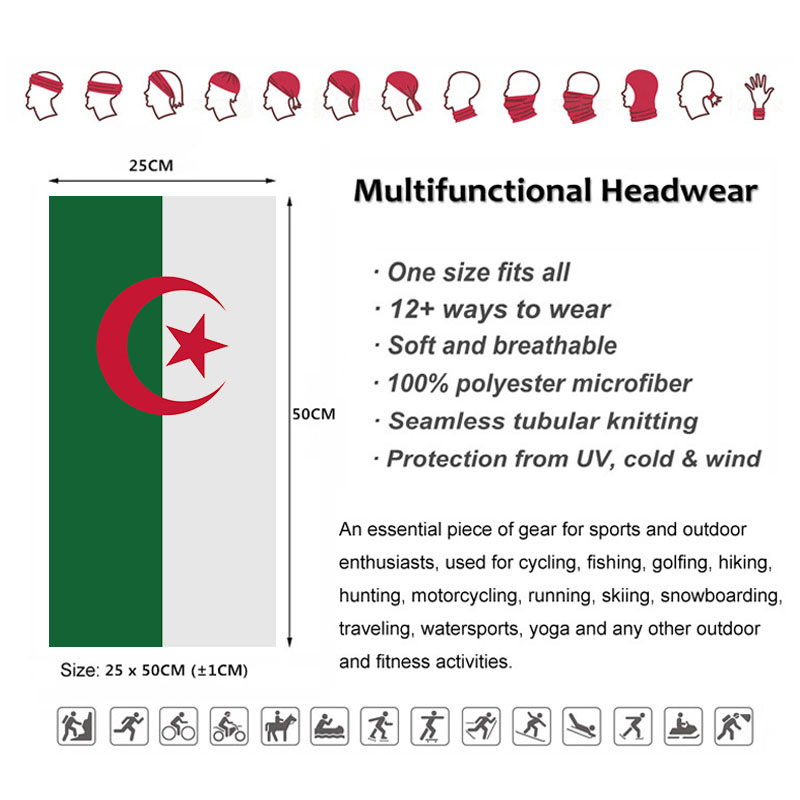 Algeria Flag Printed Bandana H - Neck Gaiter Face Cover reseña y precio