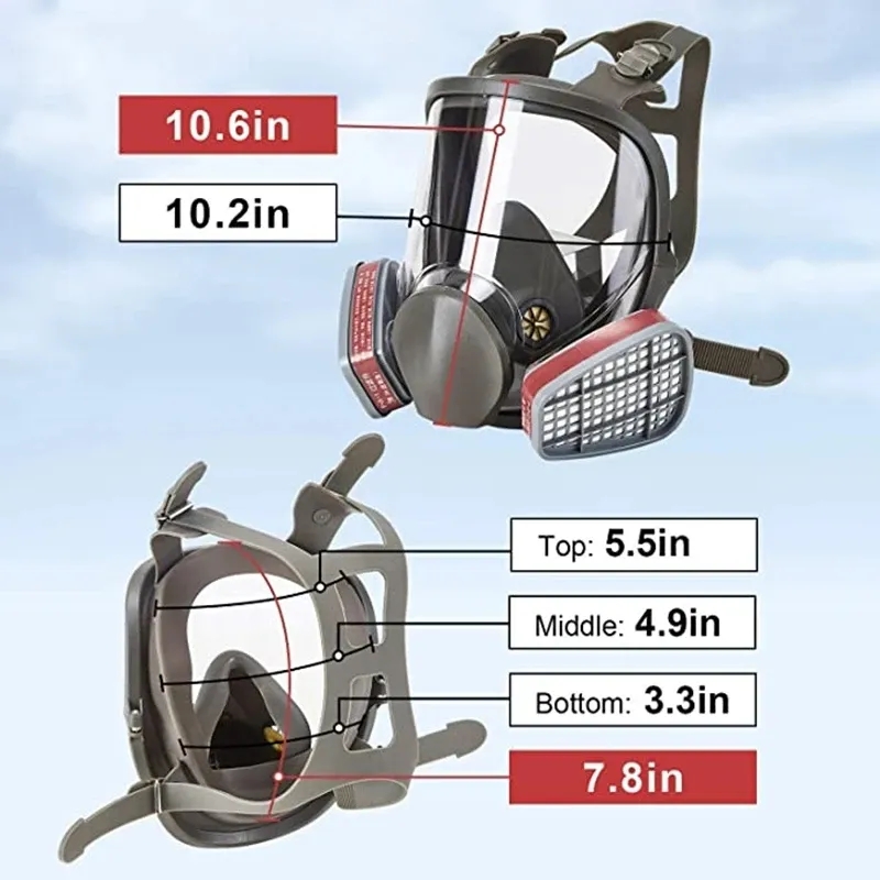 Large Size 6800 Gas Mask Full  - Kn95 Respirator Mask reseña y precio