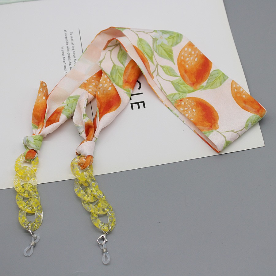 Bohemia Print Silk Scarf Glass - Mask Chain Holder reseña y precio