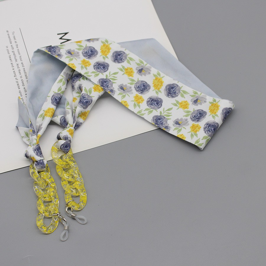 Bohemia Print Silk Scarf Glass - Mask Chain Holder reseña y precio