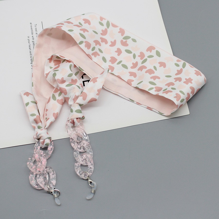 Bohemia Print Silk Scarf Glass - Mask Chain Holder reseña y precio