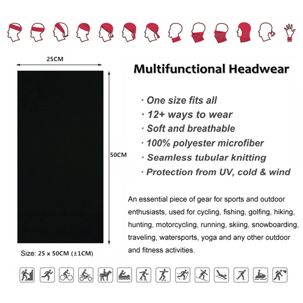 Seamless Solid Color Bandanas  - Neck Gaiter Face Cover reseña y precio