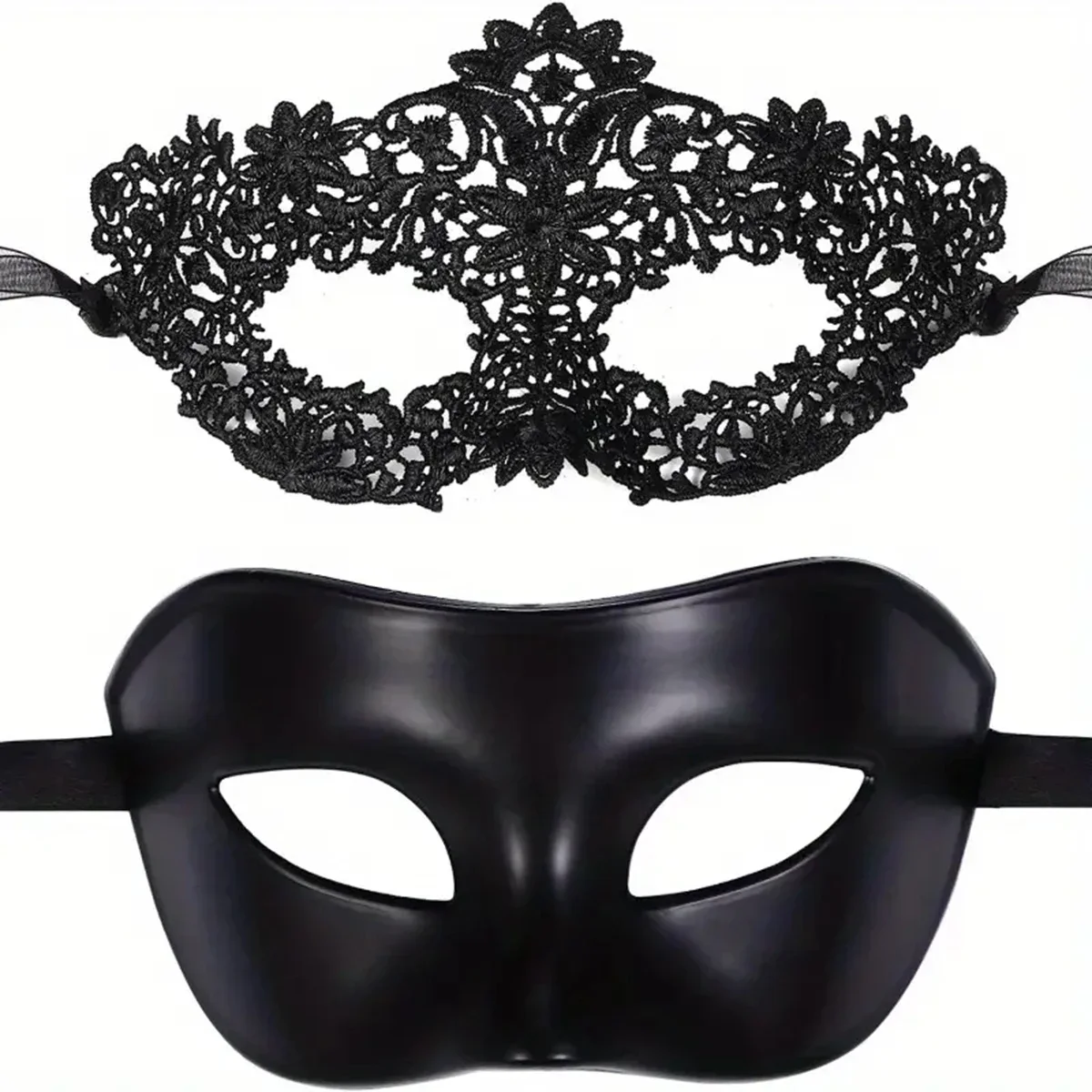 2pcs Elegant Black Lace Masque - Black Face Mask Pack reseña y precio