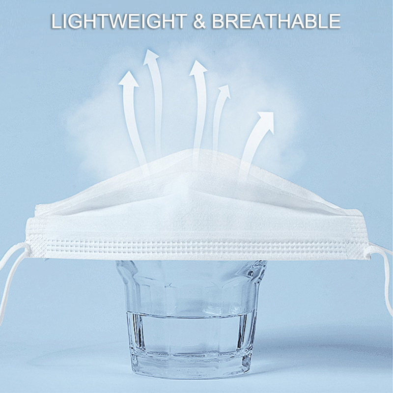 50Pcs 3-layer Mask Face Masks  - Disposable Mask Blue reseña y precio