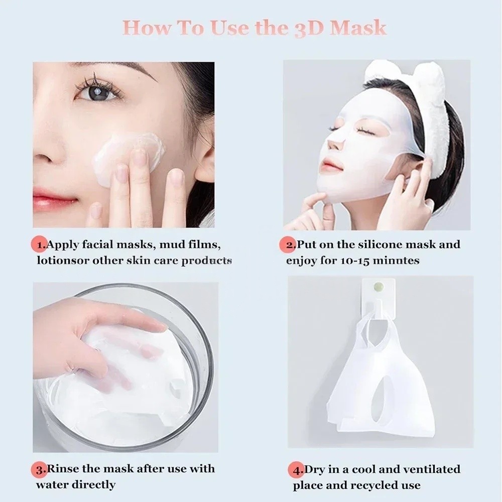 1/2PCS 3D Reusable Wrinkle Smo - Silicone Mask Bracket reseña y precio