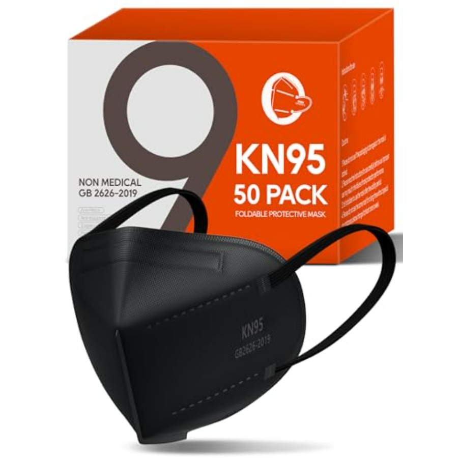 KN95 Face Masks 50 Pack for Ad - Black Face Mask Pack reseña y precio
