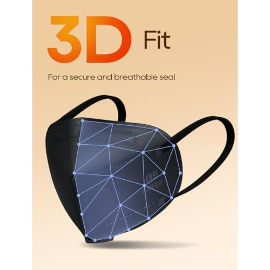 KN95 Face Masks 50 Pack for Ad - Black Face Mask Pack reseña y precio