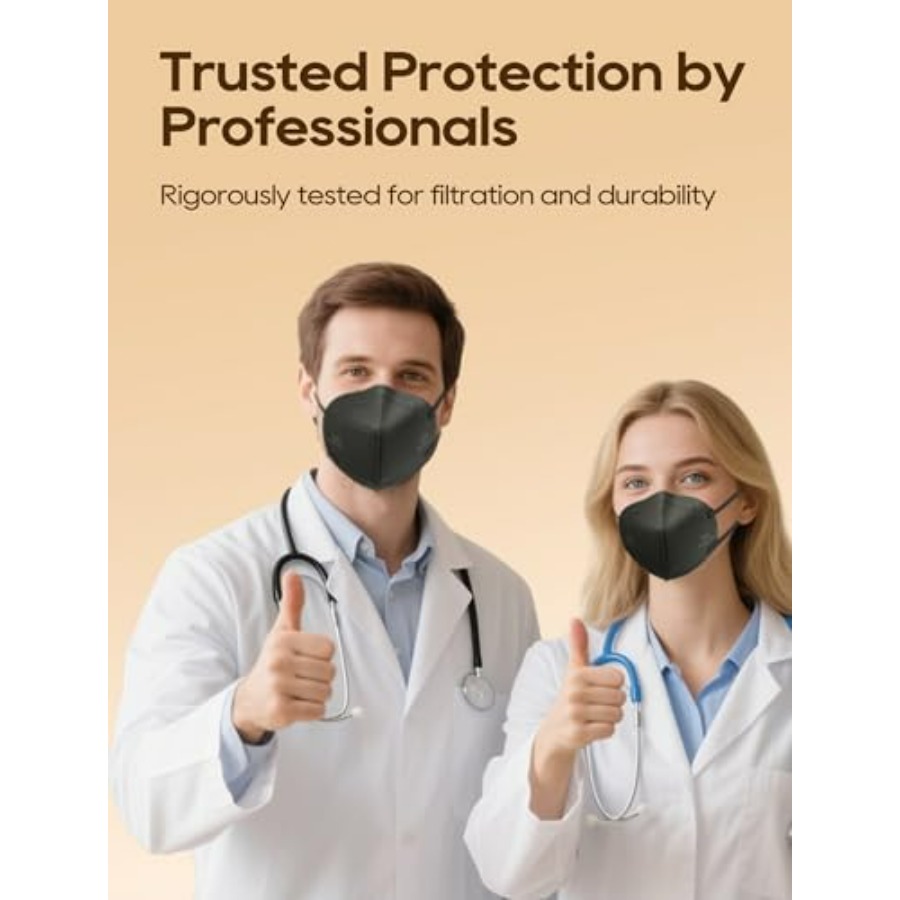 KN95 Face Masks 50 Pack for Ad - Black Face Mask Pack reseña y precio