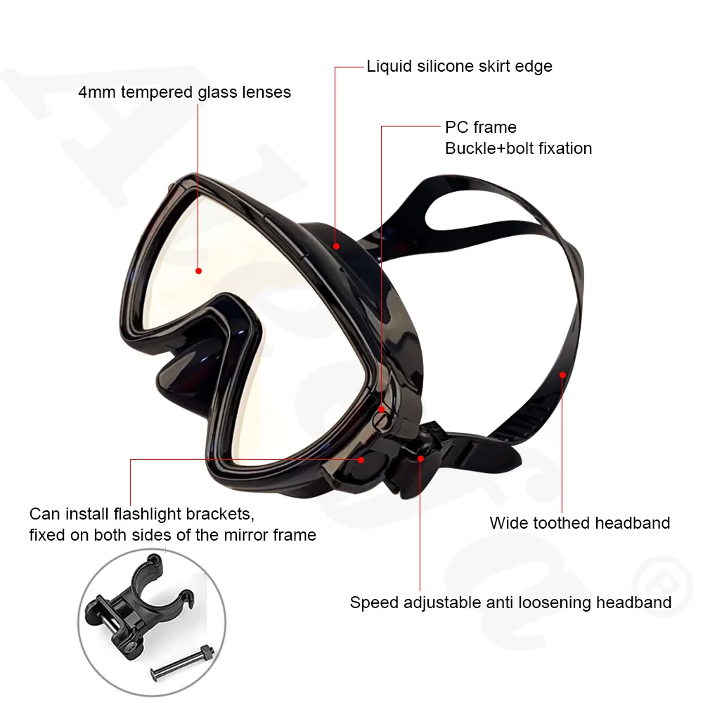 Scuba Diving Mask with flashli - Silicone Mask Bracket reseña y precio